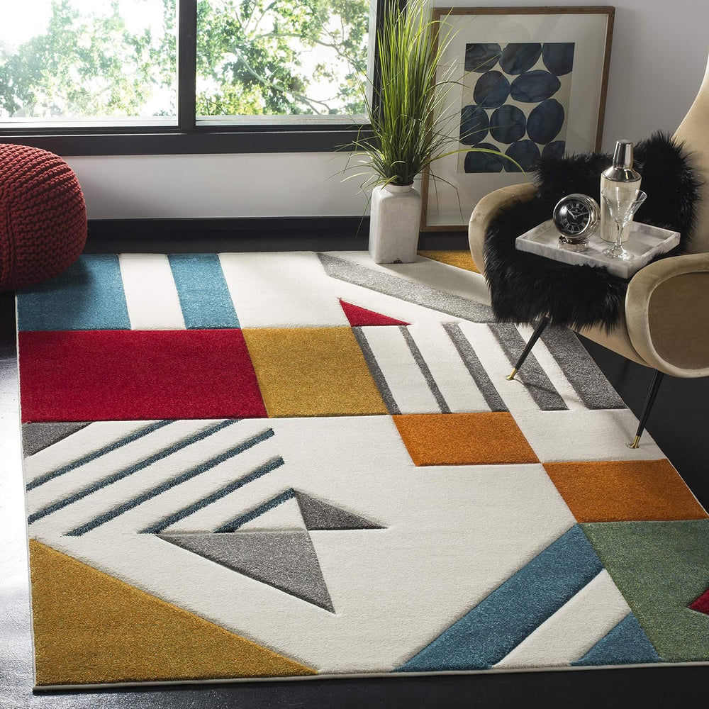 SAFAVIEH Hollywood Collection Accent Rug - 4' x 6', Ivory & Peaco...