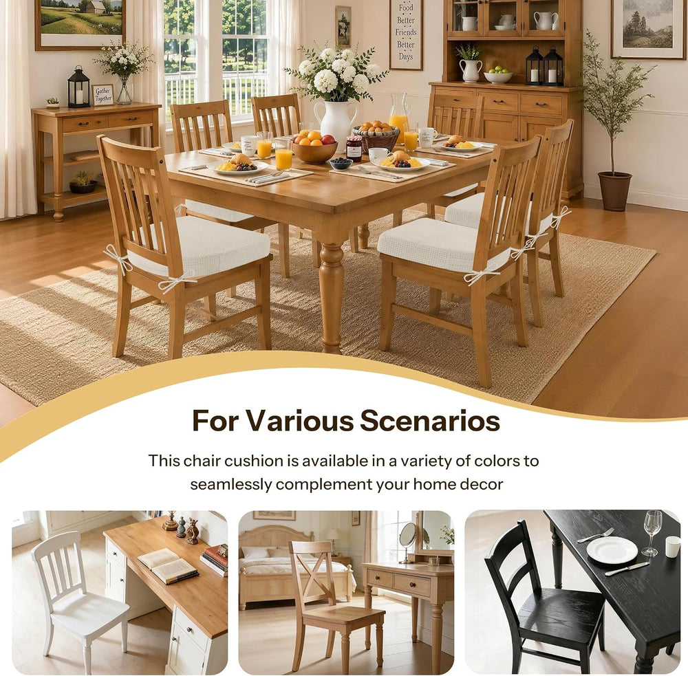 Dining Chair Cushions Set of 2 with Ties 16.5"x16.5" Beige