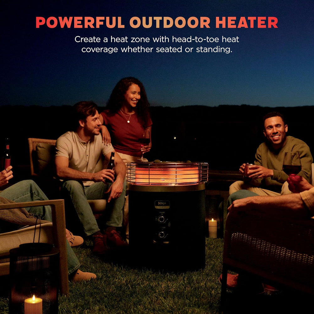 Ninja Fireside360 Fire Pit & Heater, 80,000 BTU, 3 Modes, Push Start, Black