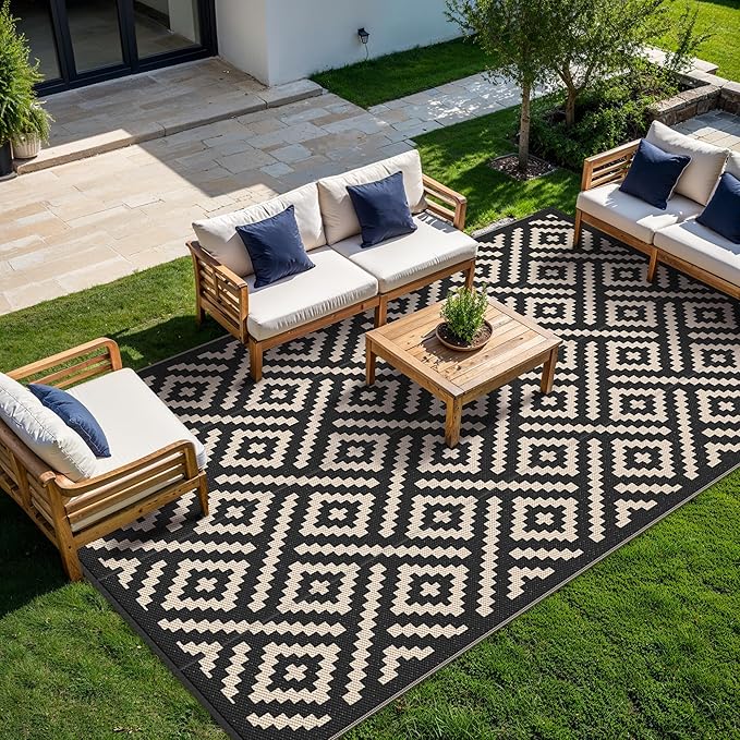 GENIMO Outdoor Rug for Patio Clearance, 10'x14' Waterproof Large Camp...