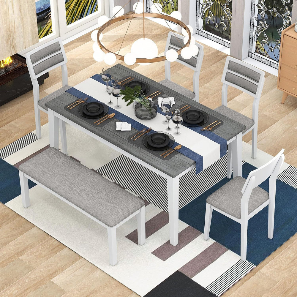 Harper & Bright Designs Kitchen Dining Table Set for 6, Classic and Tradi...