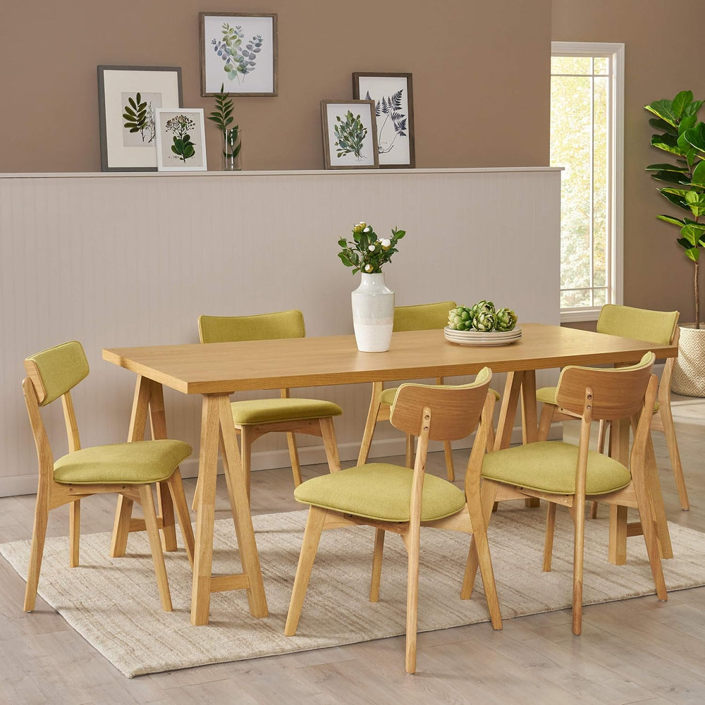 Christopher Knight Home Rachel Mid-Century Modern 7 Piece Dining Set with A-F...