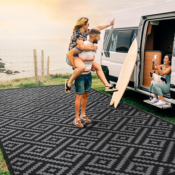 GENIMO Outdoor Rug for Patio Clearance, 8'x16' Waterproof Camping Mat...