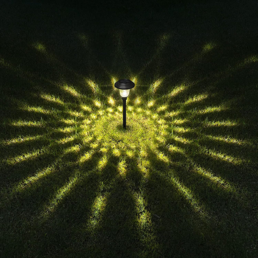 GIGALUMI Metal & Glass Solar Lights Outdoor, 8 Pack LED Garden Lights
