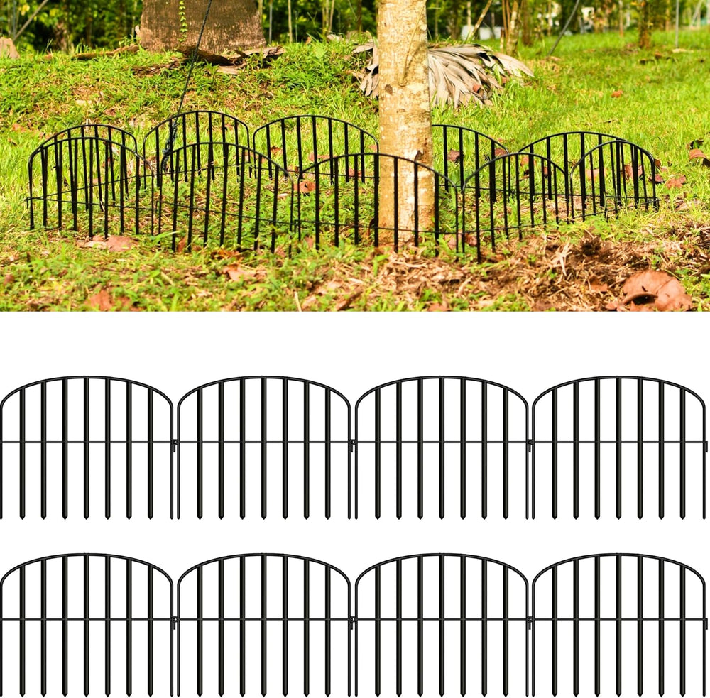 ShopLaLa Decorative Fence (20 Panels) 13in(L) x 16.5in(H) Rustproof Black Met...