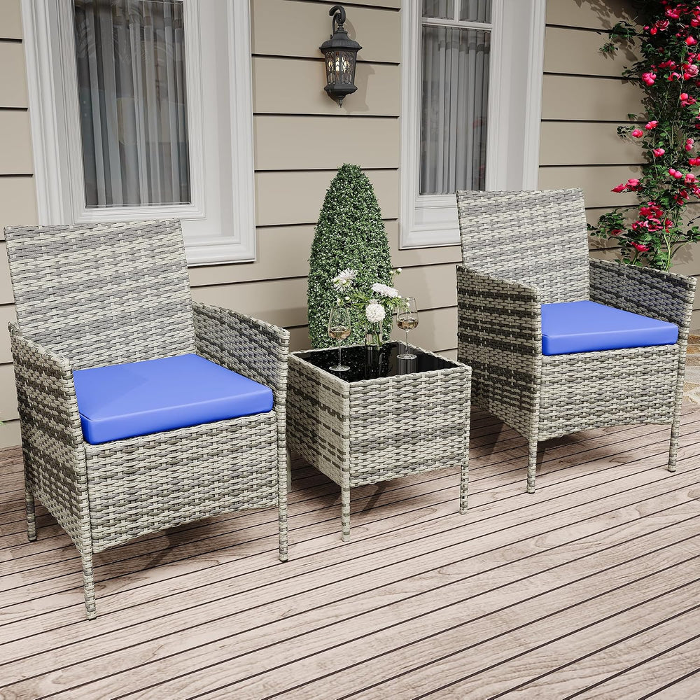 GarveeLife 3-Piece Patio Furniture Set, Rattan Outdoor Furniture with 2 Chair...