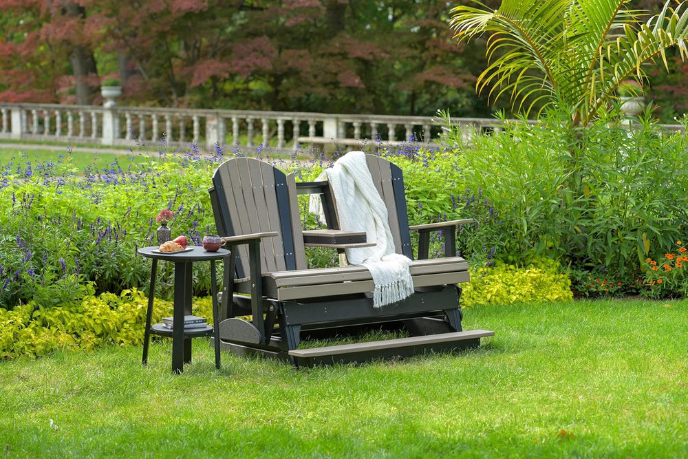 LuxCraft Adirondack Balcony Glider - 5' with Drop Down Console (Weatherwo...