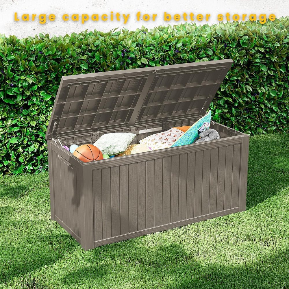 200 Gallon Outdoor Storage Box, Large Storage Deck Box for Patio Furniture Ac...