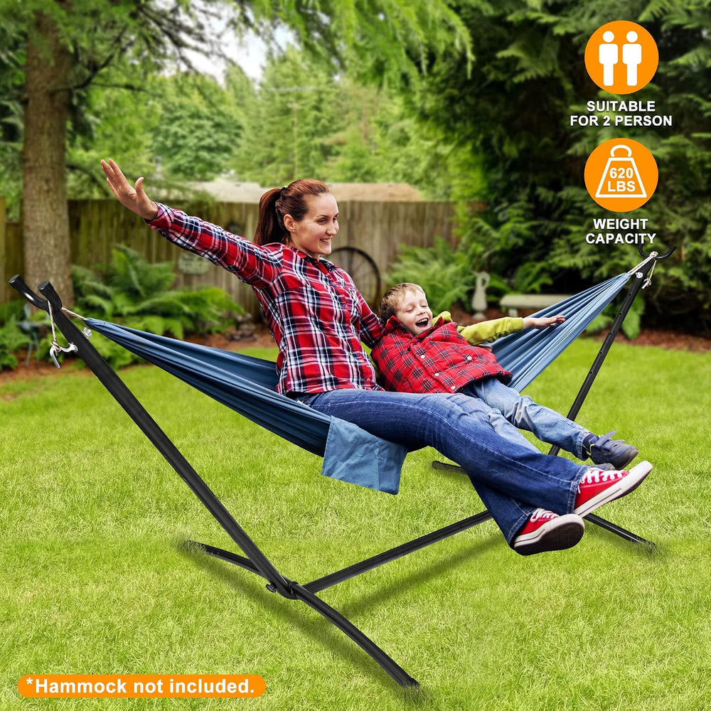 SUPER DEAL Portable 9FT Hammock Stand, Heavy Duty 2 Person 620 LBS Capacity S...