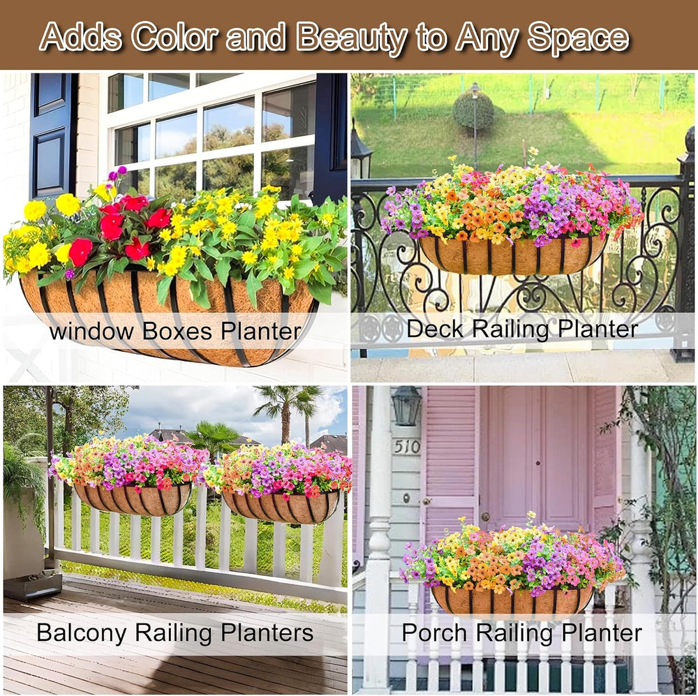 16 Inch Window Baskets with Coconut Liner Outdoor Wall Planter for Plants Lon...