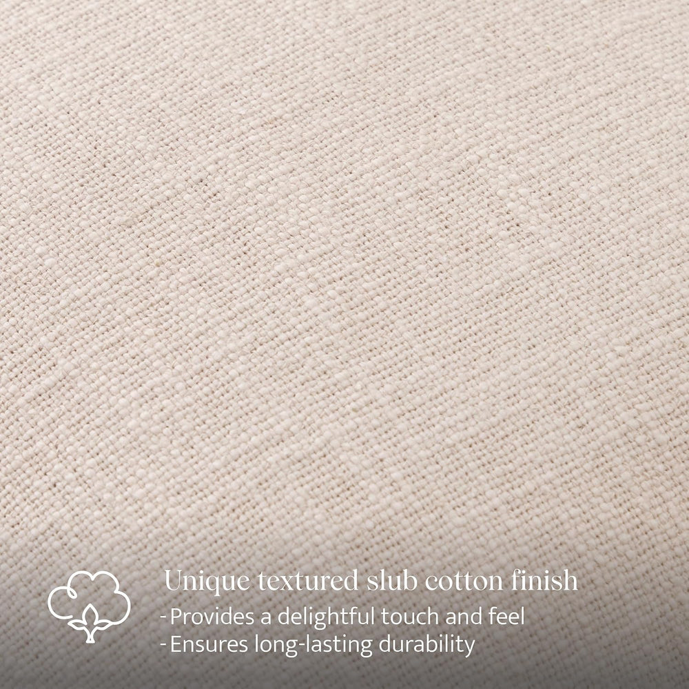 Double Stitch 100% Cotton Scalloped Throw Pillow Covers, Oat Milk
