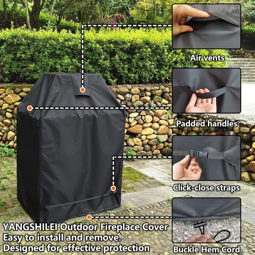 Outdoor Fireplace Cover 100% Waterproof - 37"W x 26"D x 56"H