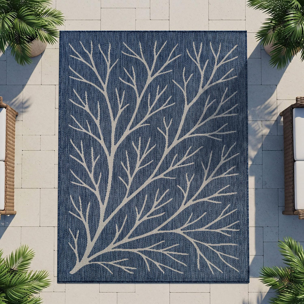 Washable Indoor Outdoor Rug 8x10 Modern Area Rugs Branch Pattern Non Shedding...
