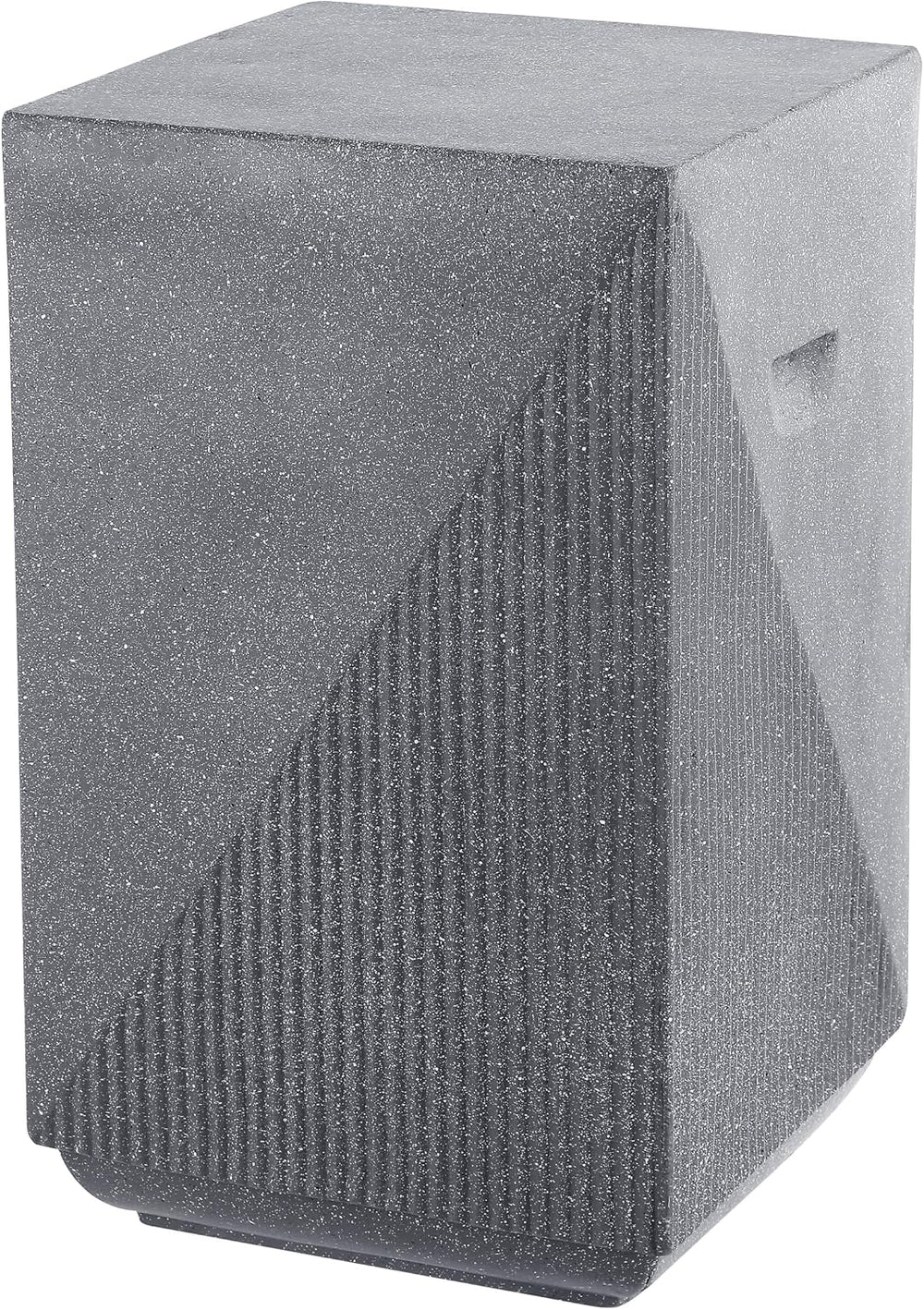 JONATHAN Y Adrian Outdoor Side Table Stool Polyresin 21", Gray Terrazzo