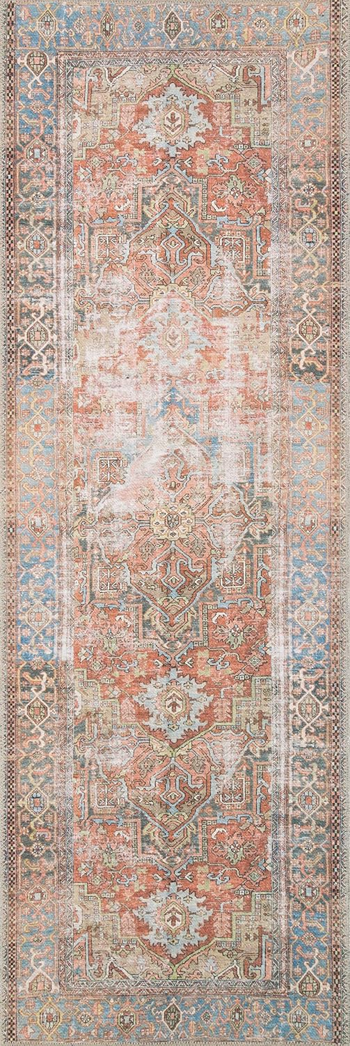 Loloi Loren Terracotta/Sky 5'-0" x 7'-6" Area Rug