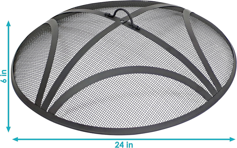 Sunnydaze Outdoor Round Fire Pit Screen, Reinforced Steel Mesh, 24-Inch