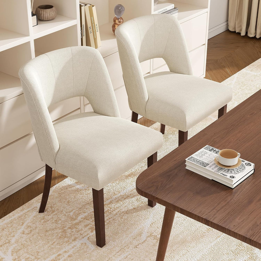 Dining Chairs Set of 4,Modern Dining Room Chairs with Thick Cushions,Linen Up...