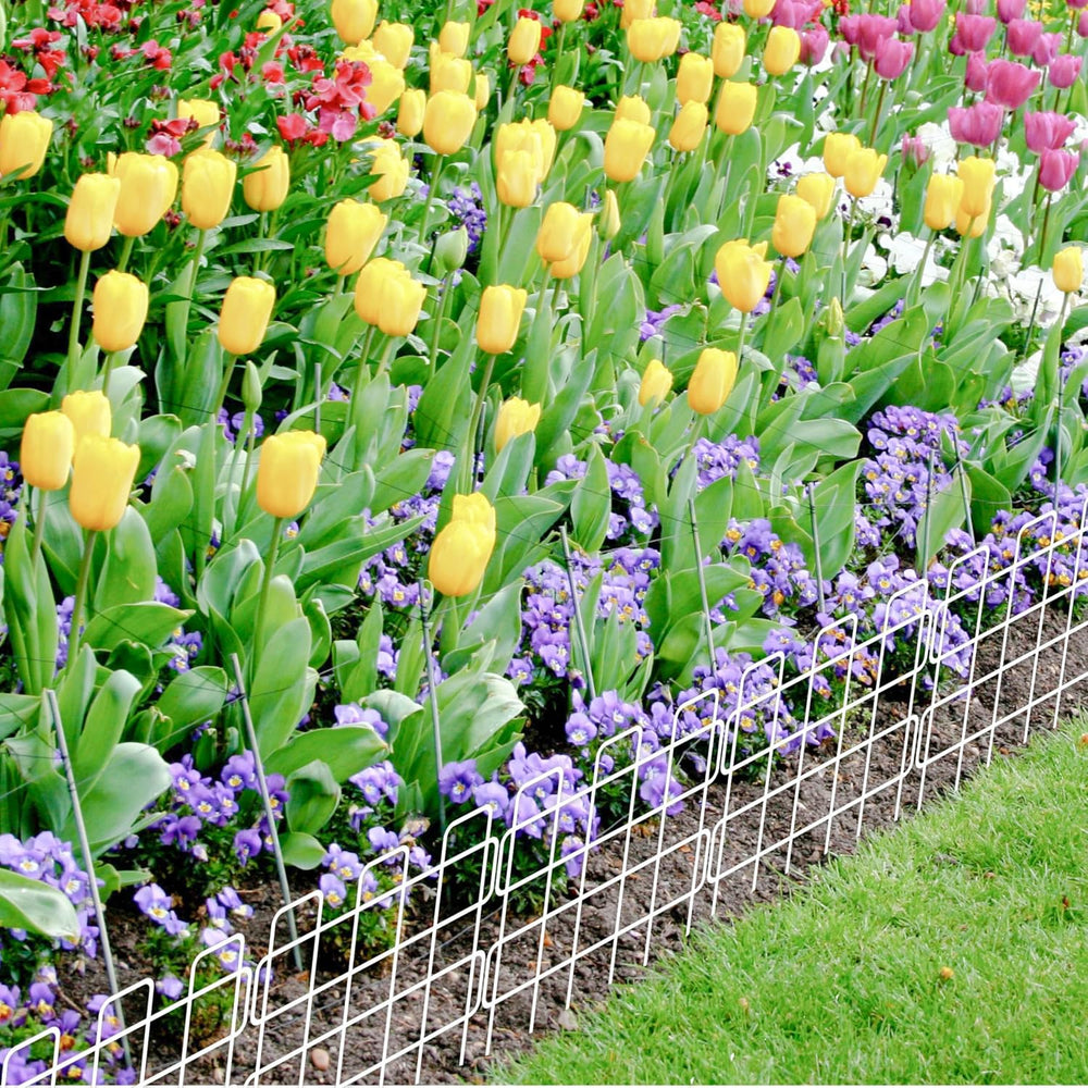 ShopLaLa Garden Fence Border (20 Panels) 12in(L) x 16.5in(H) Rustproof Decora...