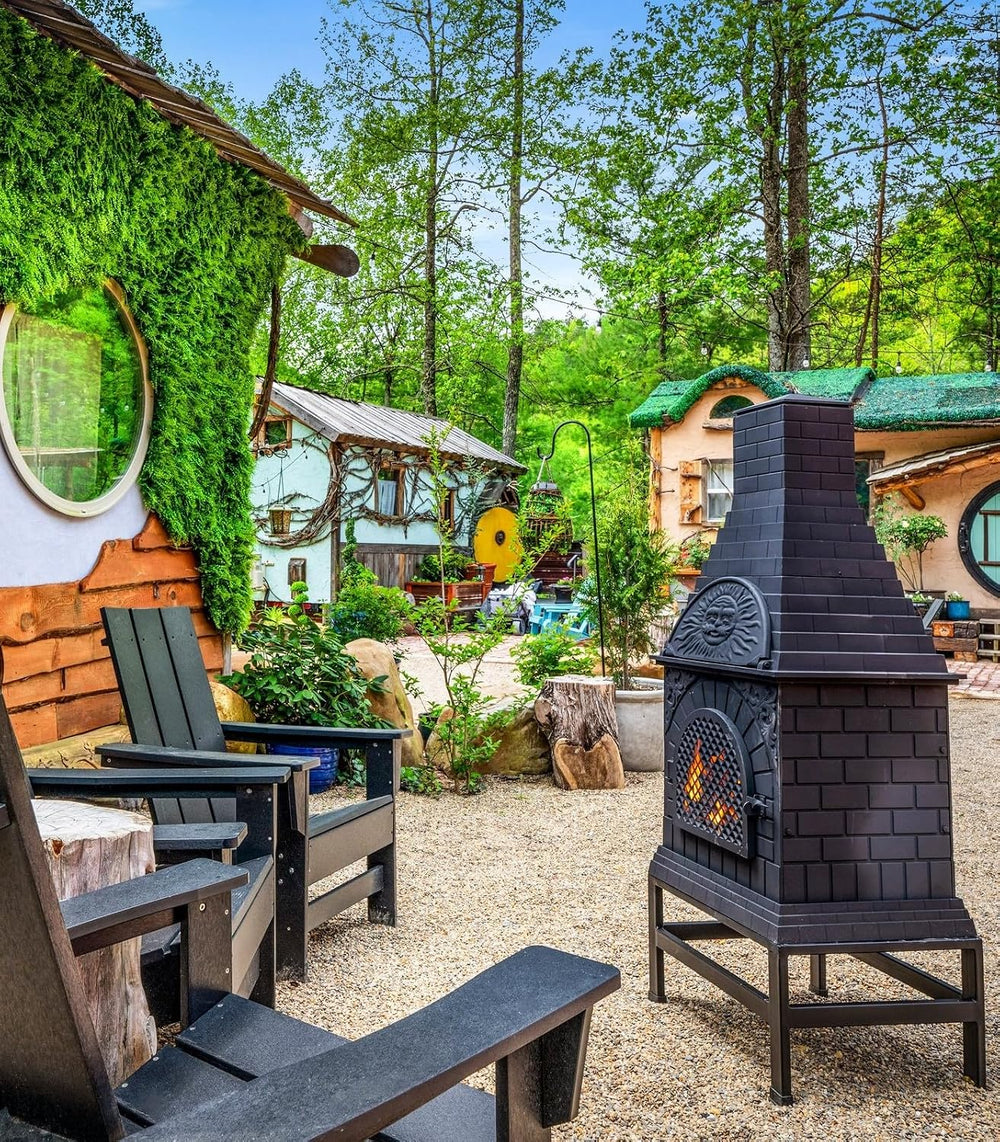 The Blue Rooster Casita Grill Chiminea Outdoor Fireplace Wood Burning Firepit...
