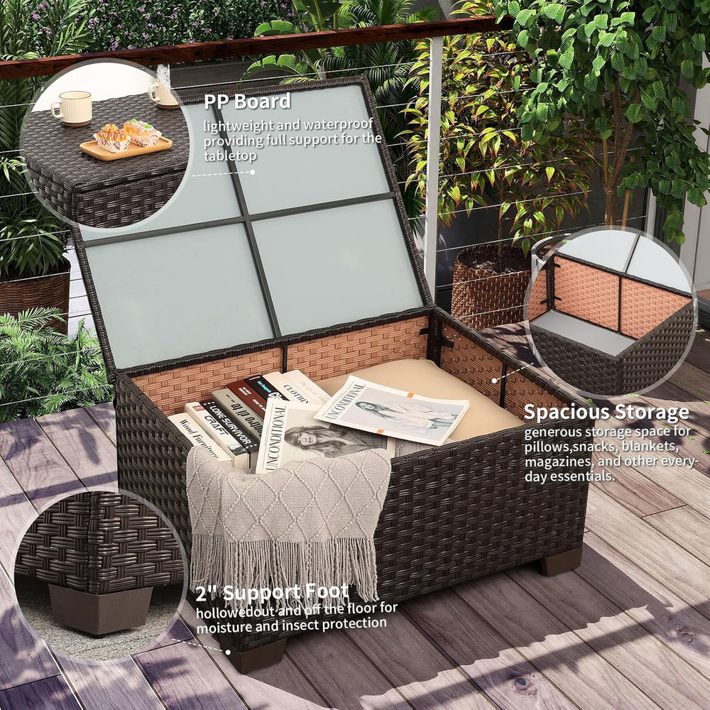 Rattaner Patio Furniture Set 5 Pieces Outdoor Furniture Set Outdoor Couch Cof...