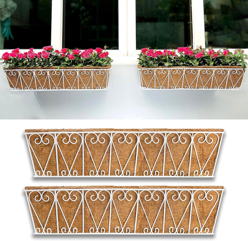 LaLaGreen Wall Hanging Planter - 2 Pack, 30 Inch Deck Railing Planter, Window...