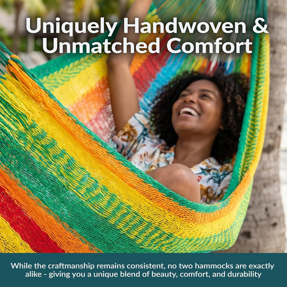 Sunnydaze Mayan XXL Double Heavy-Duty Hammock, Multicolor