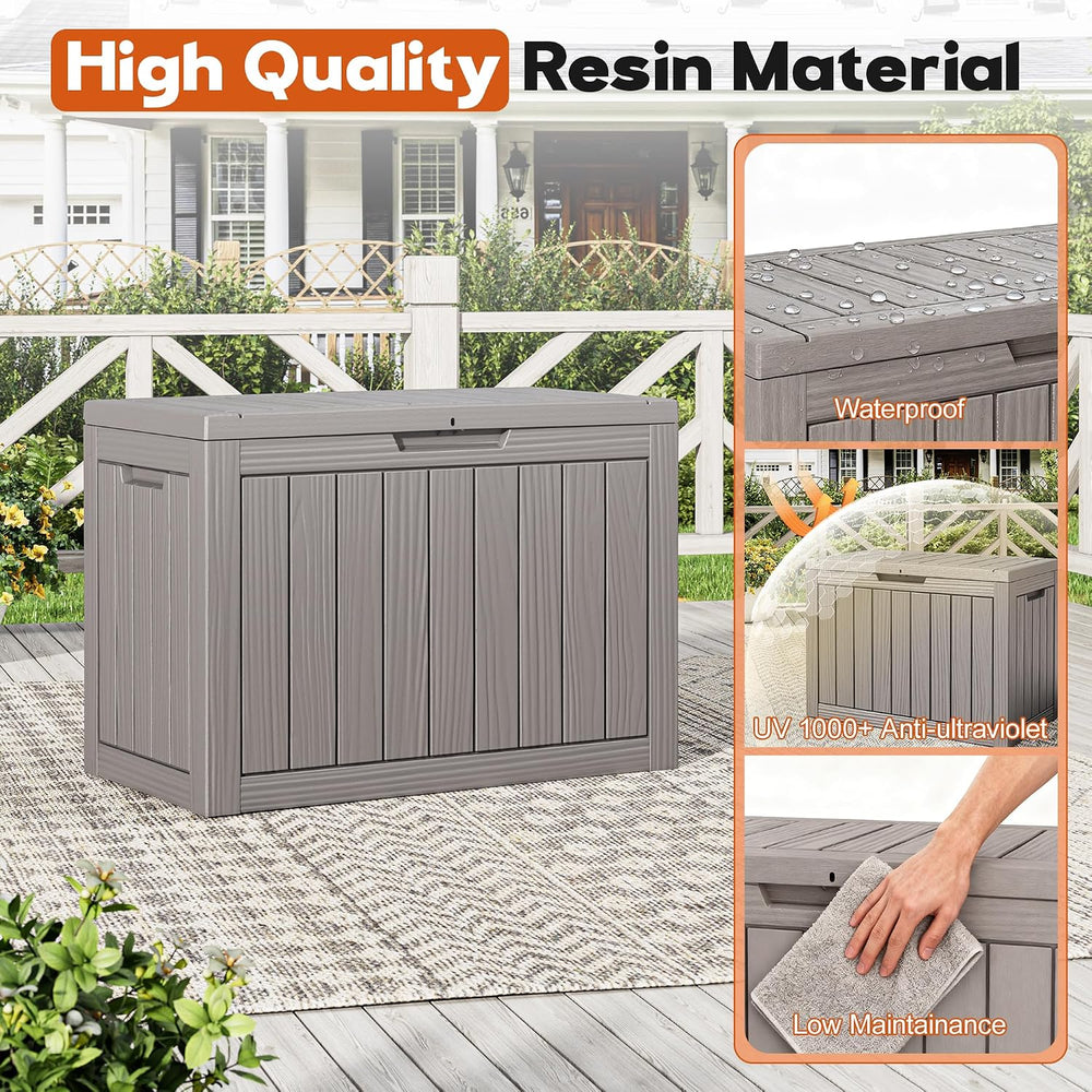 Outdoor Deck Storage Box,Resin Deck Boxes Indoor and outdoor, Waterproof Stor...