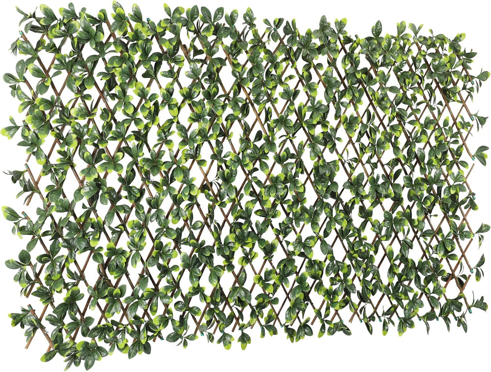 ECOOPTS Stretchable Artificial Buxus Leaf Faux Ivy Privacy Fence Screen, Expa...