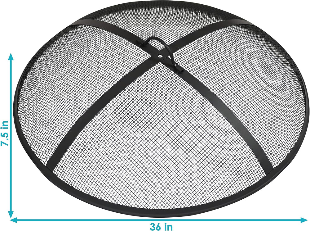 Sunnydaze Heavy Duty Steel Metal Mesh Fire Pit Screen, Round, 36" Dia