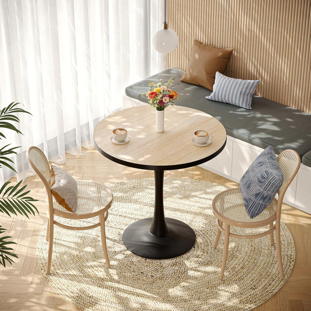 Wisfor Sintered Stone Dining Coffee Table - 30" Round Stone Dining Table...
