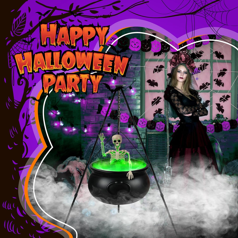 Halloween Decorations Outdoor, 12.6” Large Witches Cauldron Kettle on Tripod ...