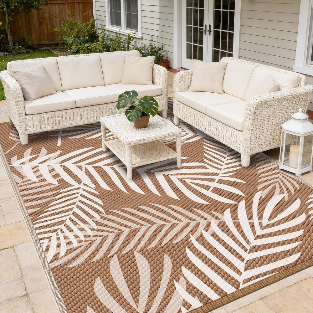 Kohree Outdoor Rug Waterproof 8x10, Reversible Outdoor Plastic Straw Rug with...