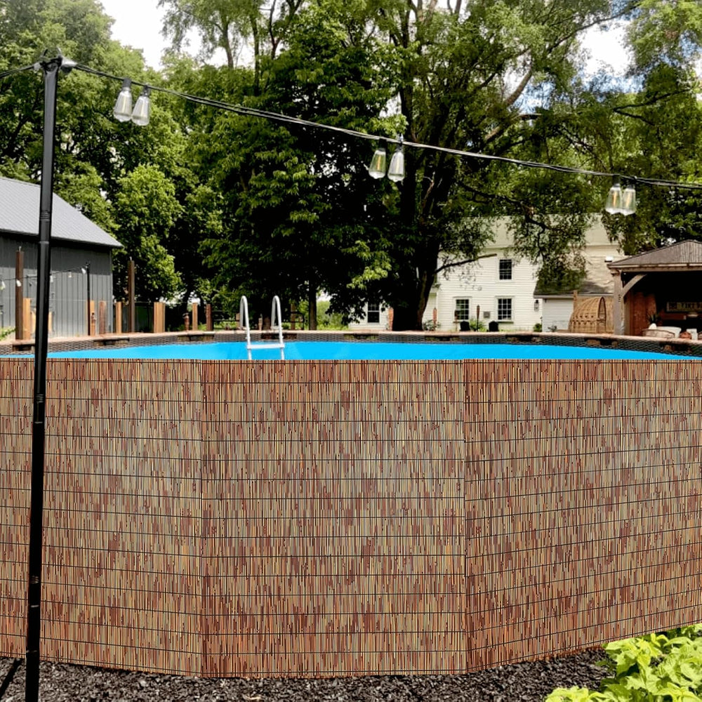 KOIUEYW Bamboo Reed Fencing, Light Russet Bamboo Fence Rolls 4 Feet High, Dec...