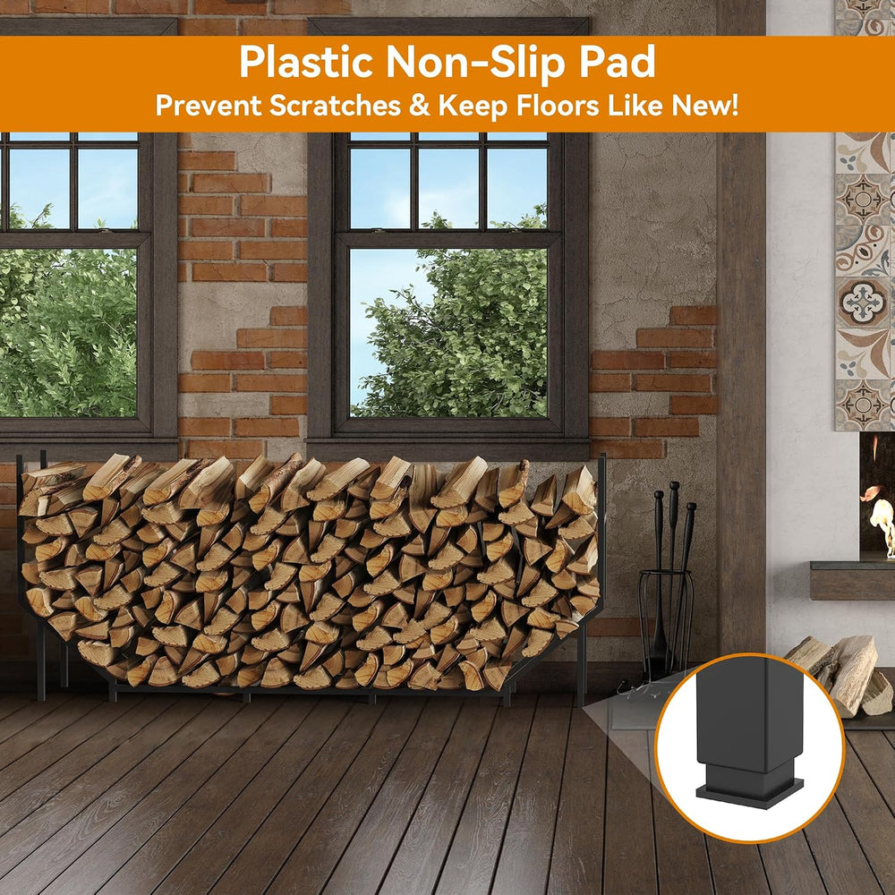 6 ft Firewood Rack Outdoor, Heavy Duty Metal Fire Wood Rack for 880LBS Capaci...