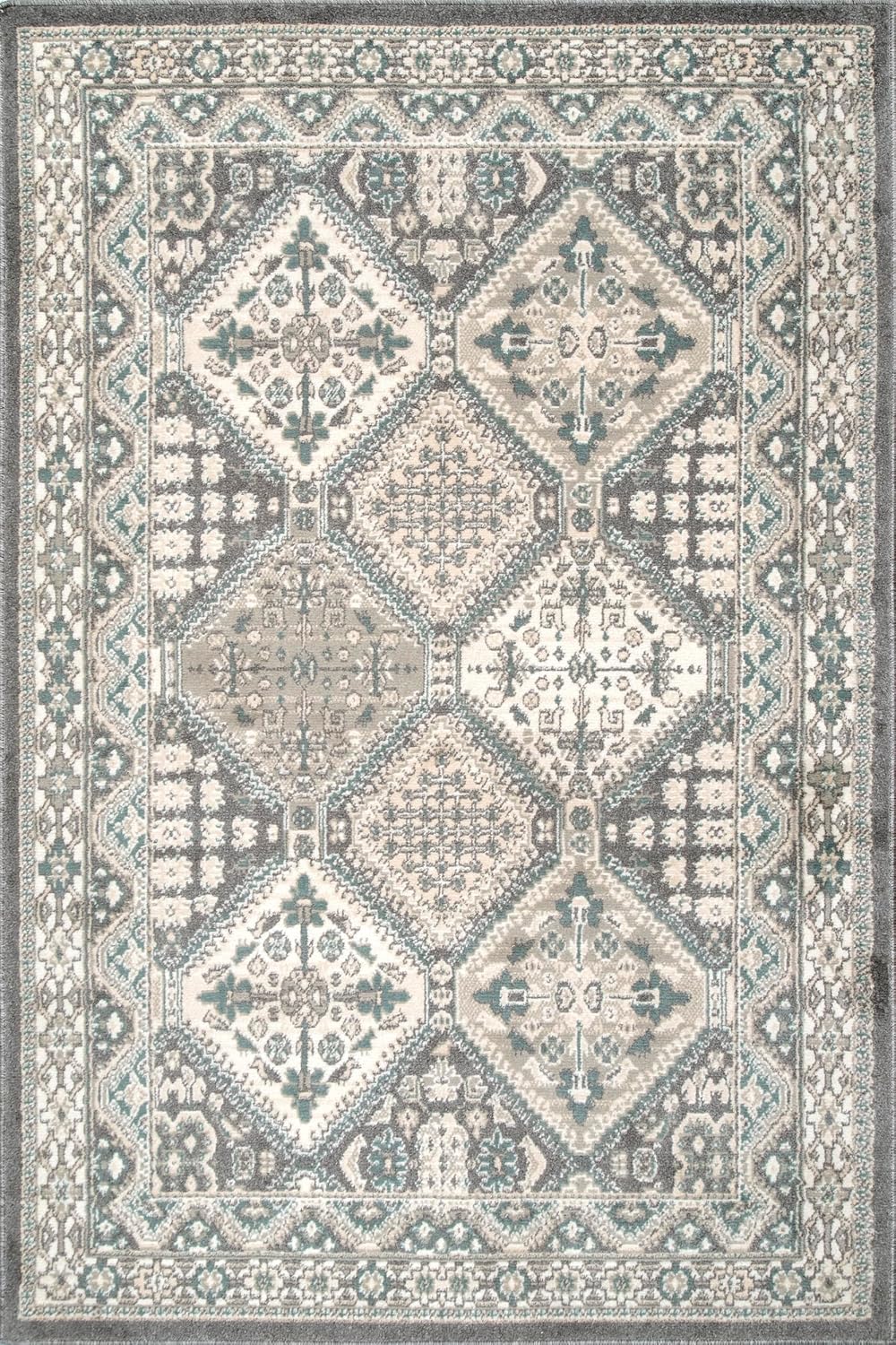 nuLOOM Becca Charcoal Medallion Power Loomed Area Rug, 10' x 14'