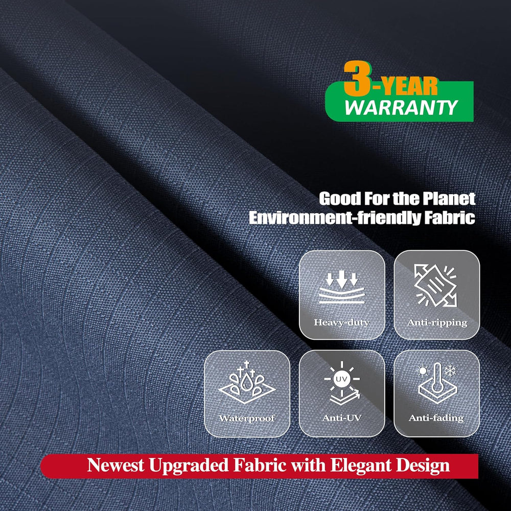 F&J Outdoors Large Patio Furniture Covers, Grey, 126"W x 83"D x...