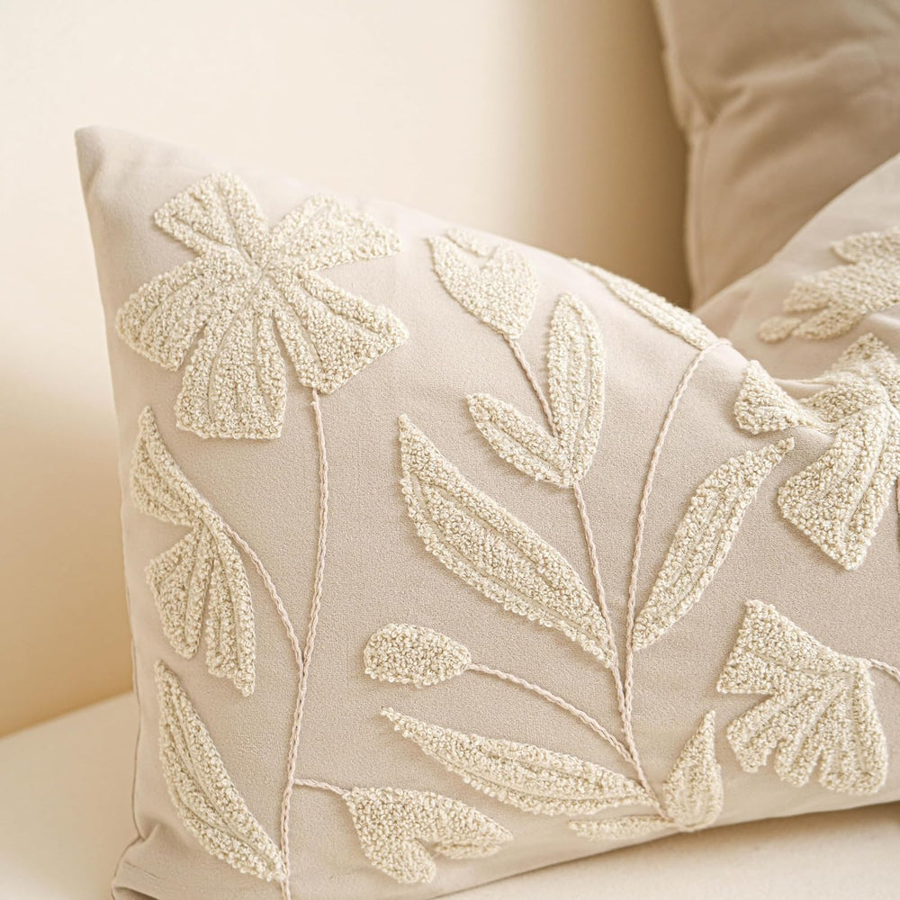 BlissBlush 14x36 Lumbar Pillow Cover for Bed, Rectangular Decorative Long Thr...