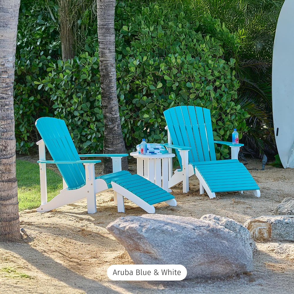 LuxCraft Plastic Poly Deluxe Adirondack Chair, Outdoor Patio Chair for Lawn a...