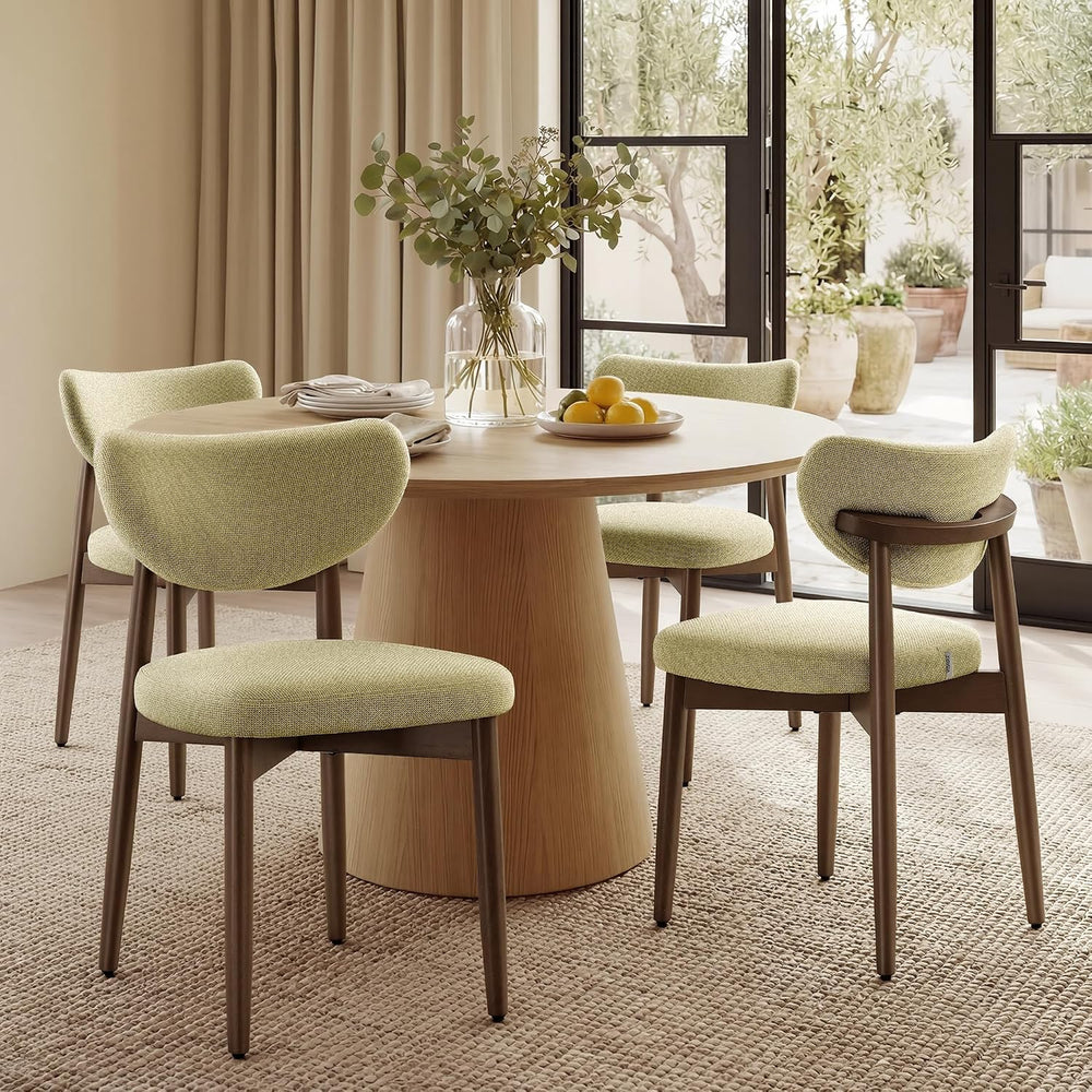 VASAGLE Wooden Dining Chairs Set of 4, Upholstered Kitchen Chairs