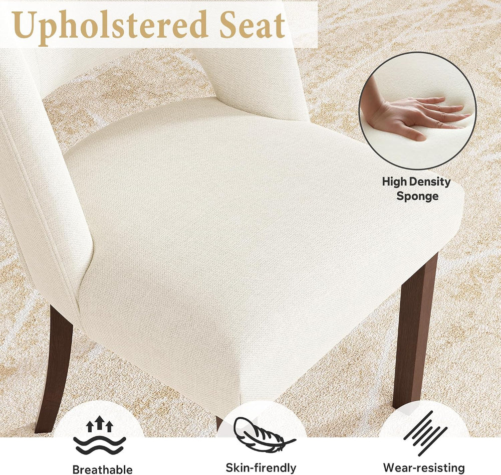 Dining Chairs Set of 4,Modern Dining Room Chairs with Thick Cushions,Linen Up...