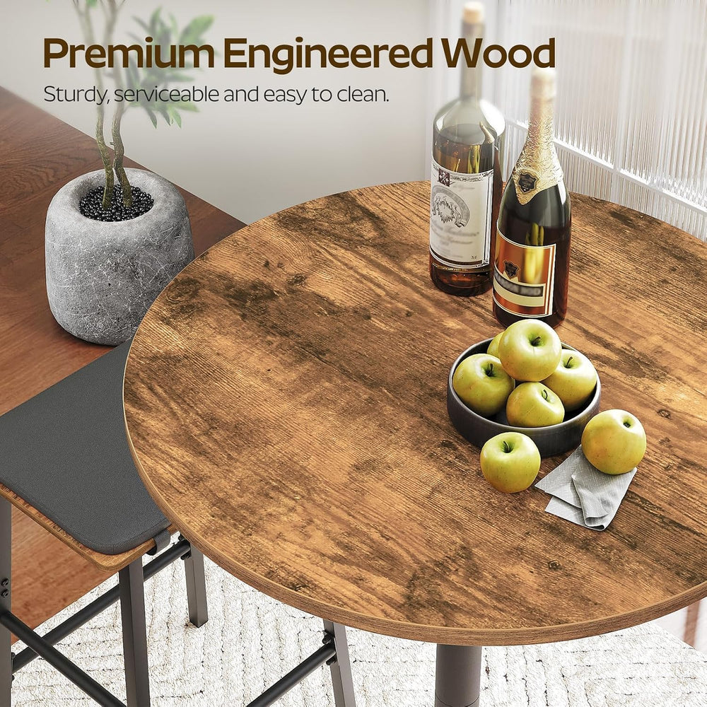 YATINEY Bar Table, Round Bar Table Set of 2, Counter Height Table, Pub Cockta...