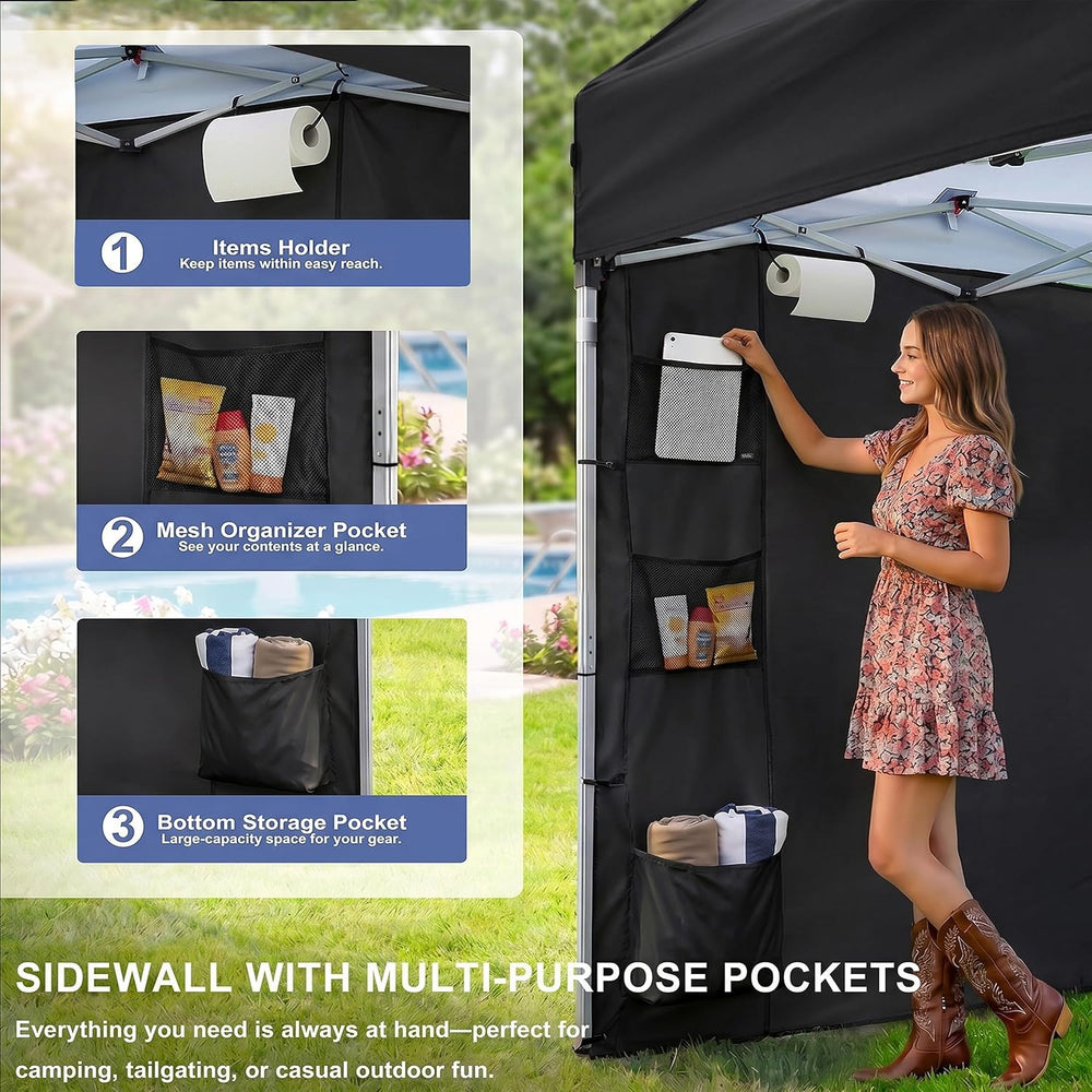 SANWAY 10x10 Pop Up Canopy Tent with Sidewall, Vendor Booth Shelter