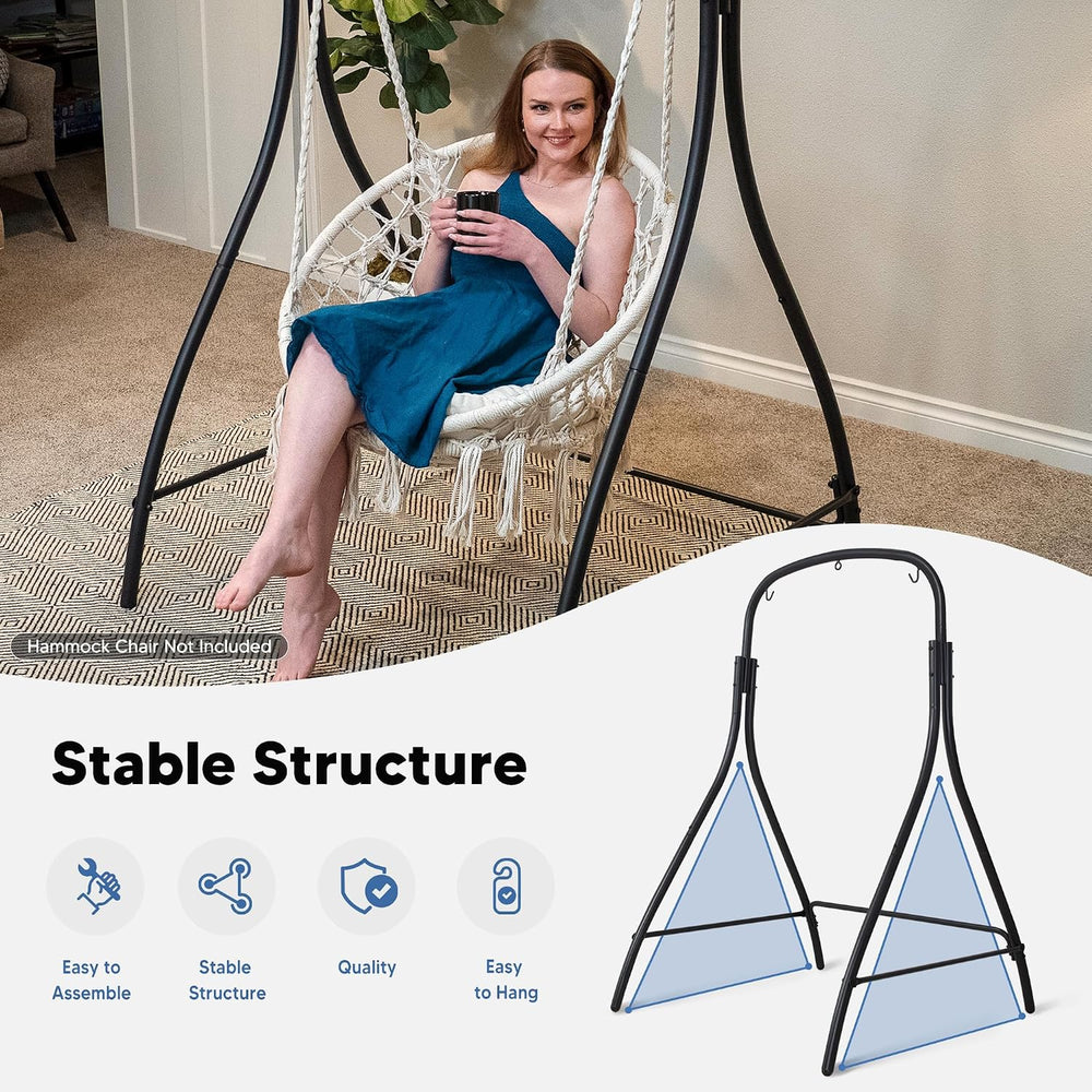 SUNCREAT Hammock Chair Stand, Heavy-Duty Steel Hammock Stand, 400 lbs Capacit...