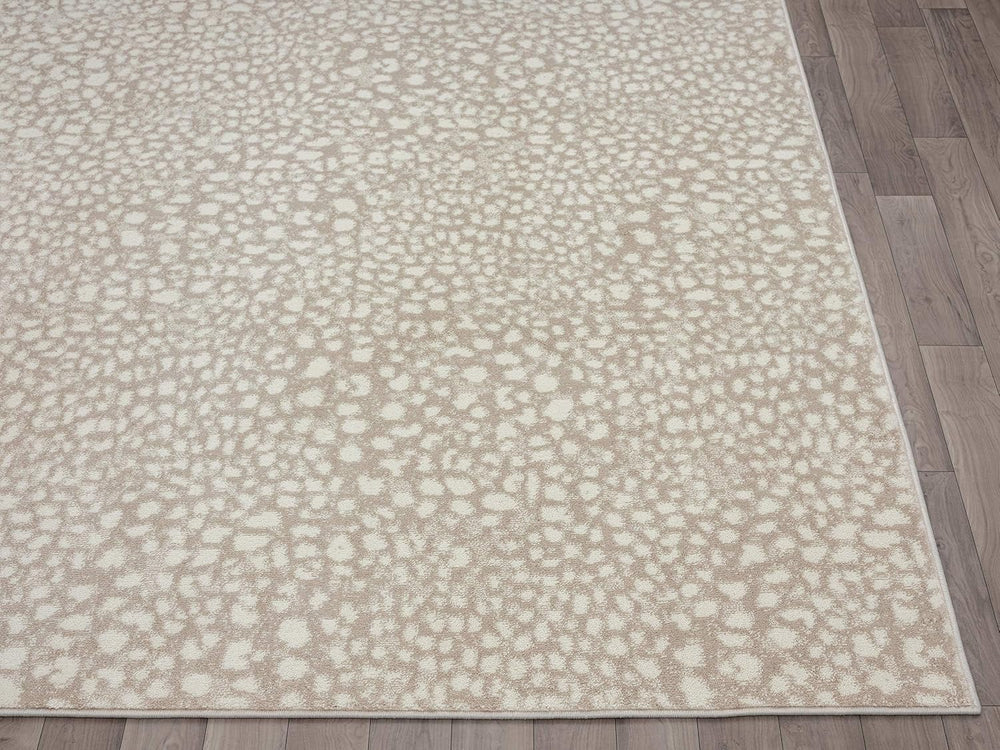 Abani White Cheetah Print Area Rug | 4' x 6' Beige Antelope/Leopard/D...