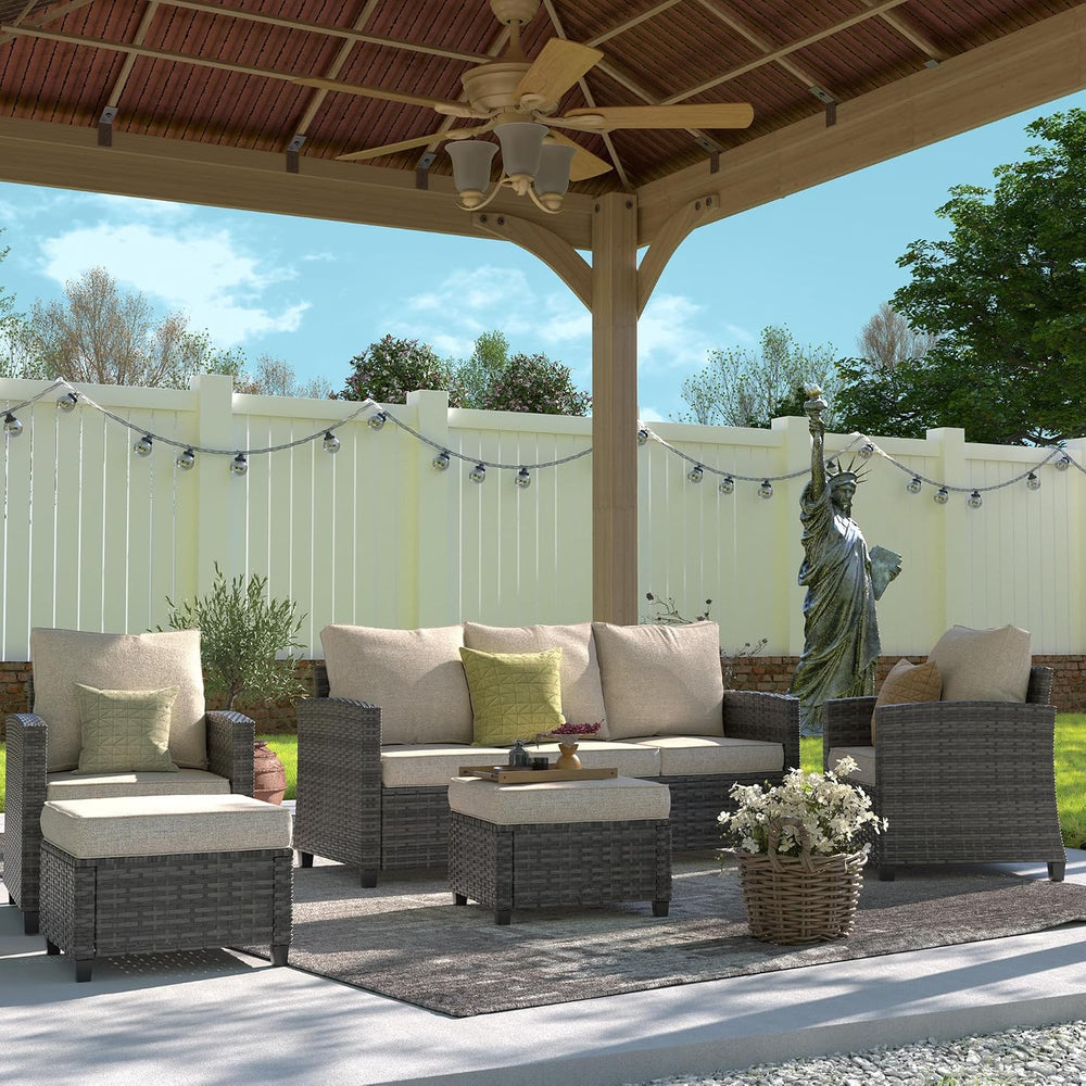 UDPATIO Patio Furniture Set, 5 Pcs Outdoor Conversation Set High Back