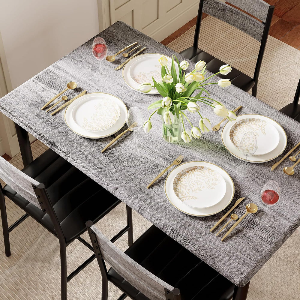 IRONCK Dining Table Set for 4, Grey