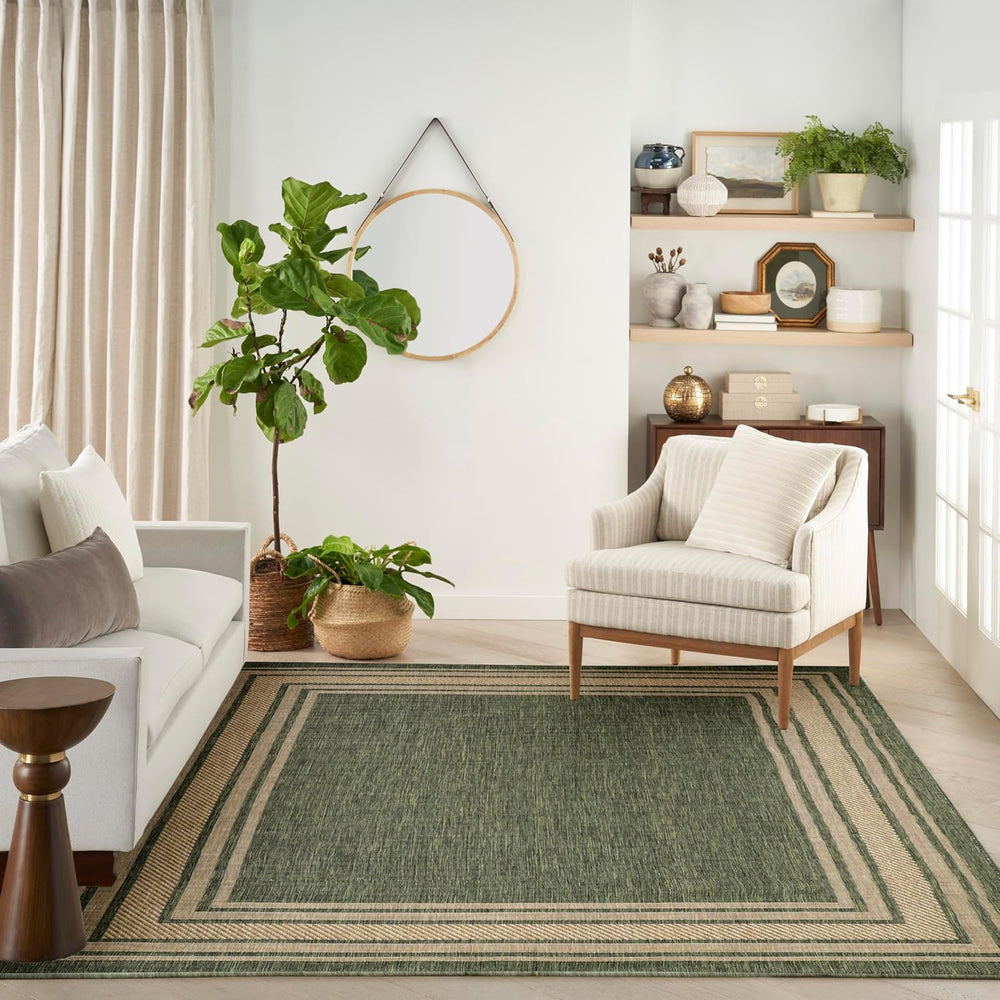 Nourison Home Horizon Indoor/Outdoor Green 9' x 12' Area Rug - Easy C...