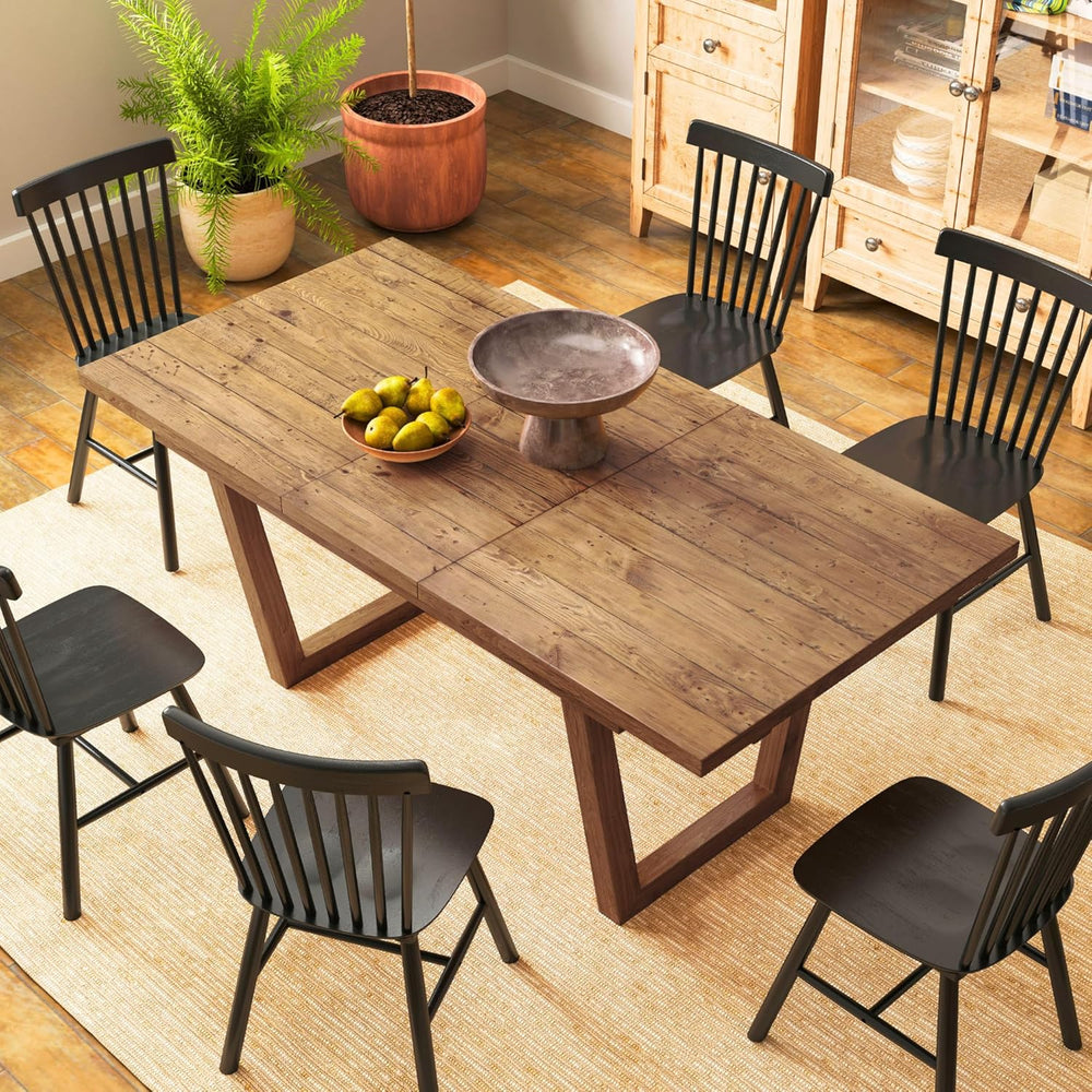 55-70.5" Extendable Dining Table Pine Expandable Dining Room Table for 4...