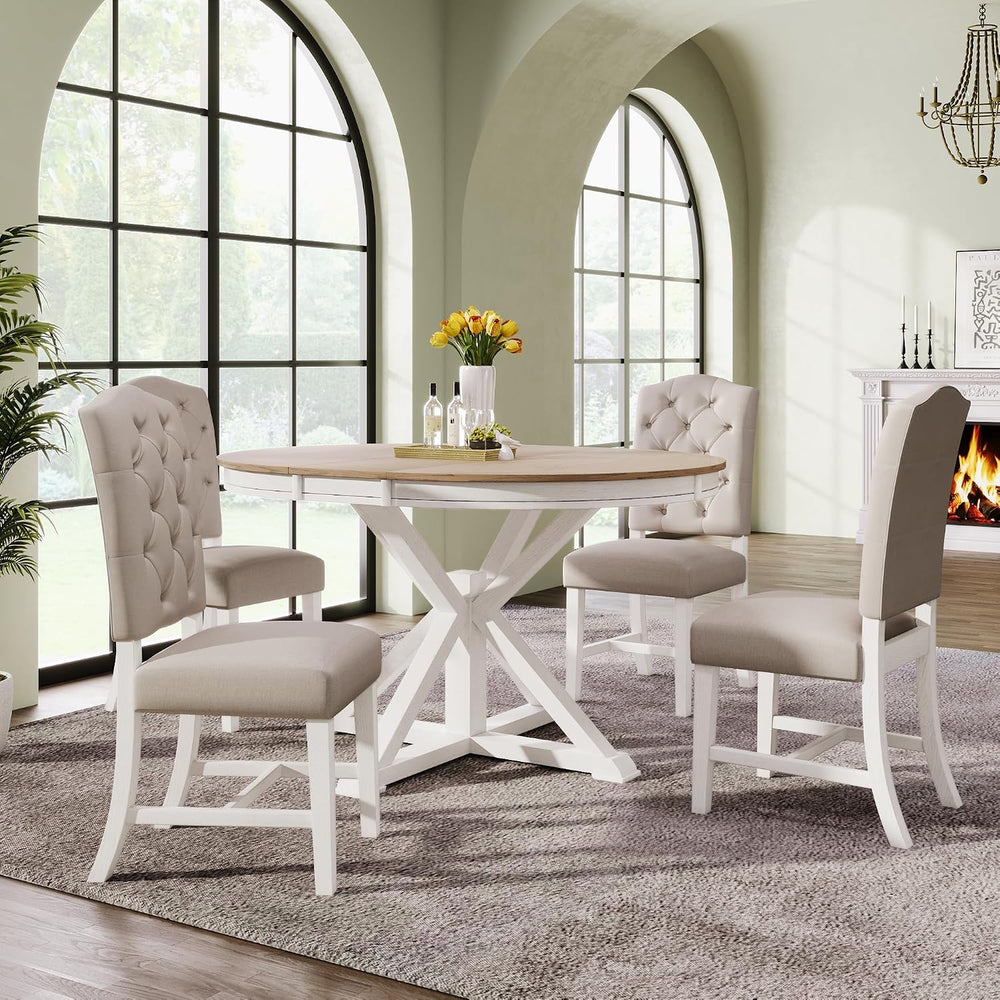 Harper & Bright Designs TREXM Functional Furniture Retro Style Dining Tab...
