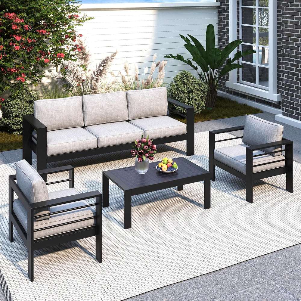 Solaste Aluminum Patio Furniture Set for All Weather, Oversized Outdoor Furni...